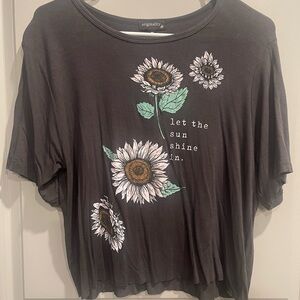Originality Gray Sunflower Tee
